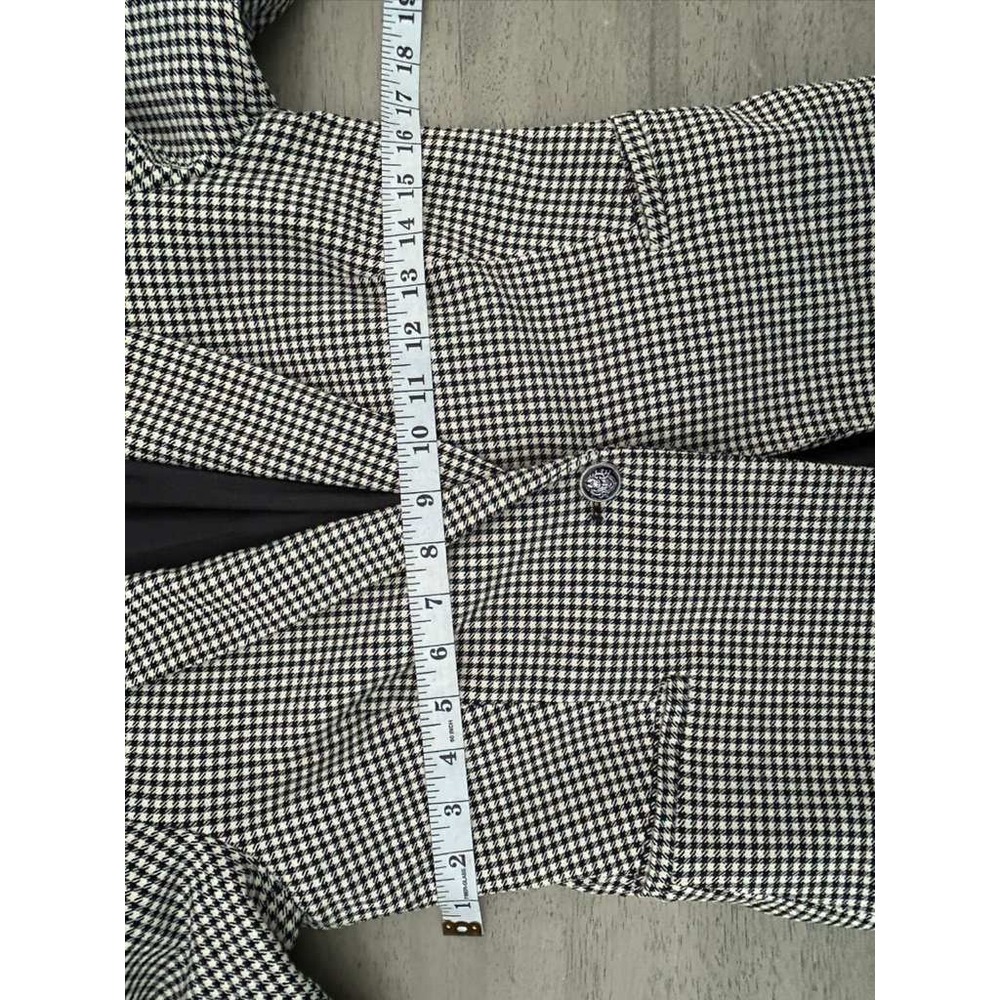 Rachel Zoe Womens XS Houndstooth Blazer Black White Single Button CHU33453D - Picture 8 of 11